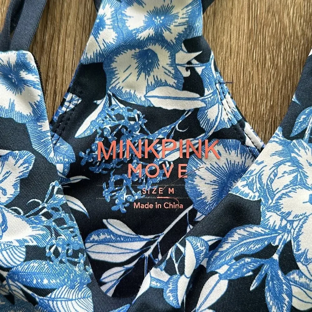 Mink Pink Floral Move Sports Bra Size Medium Athletic - Picture 3 of 4